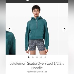 XS/S Lululemon Scuba Oversized Half Zip Heathered Desert Teal